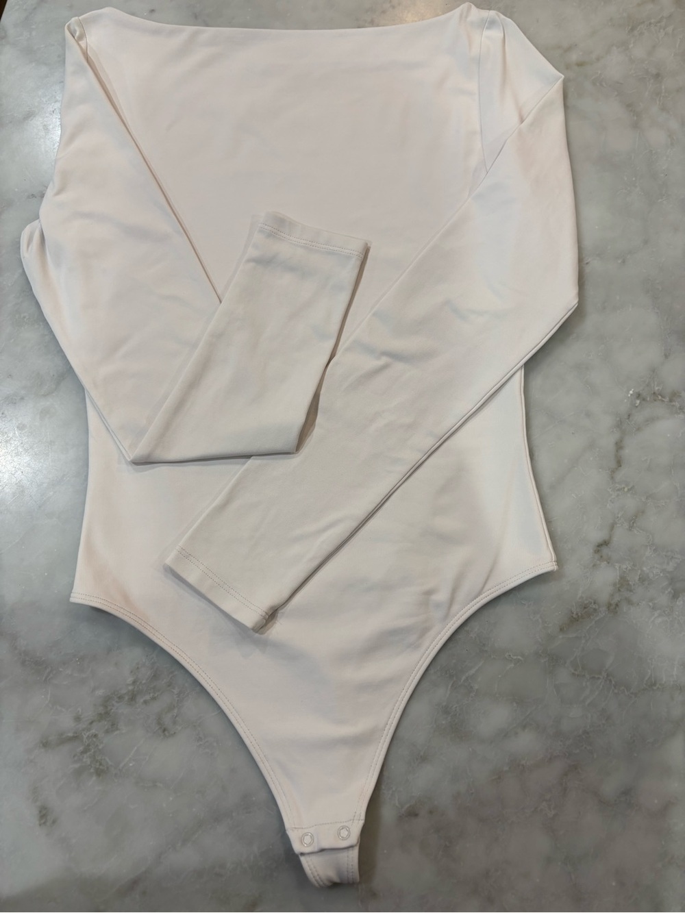 Babaton Contour Off the Shoulder White Long-Sleeve Bodysuit